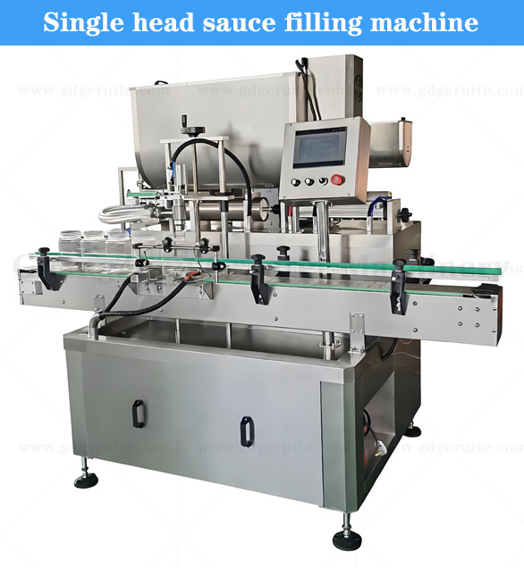 Fully automatic single head piston sauce filling machine