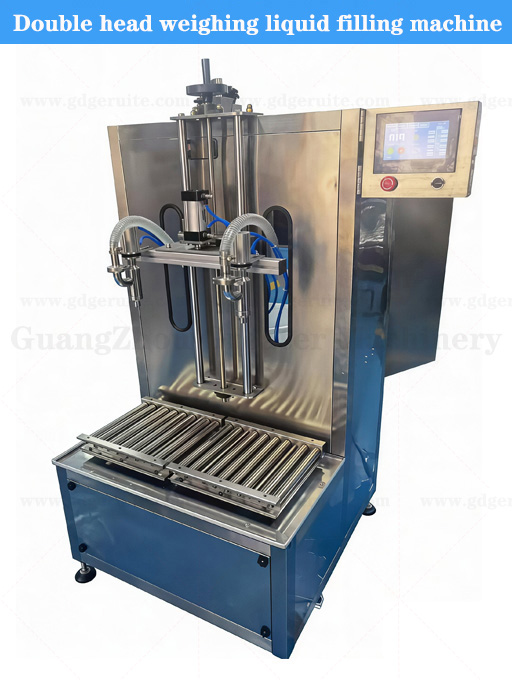 Semi automatic dual head weighing liquid filling machine